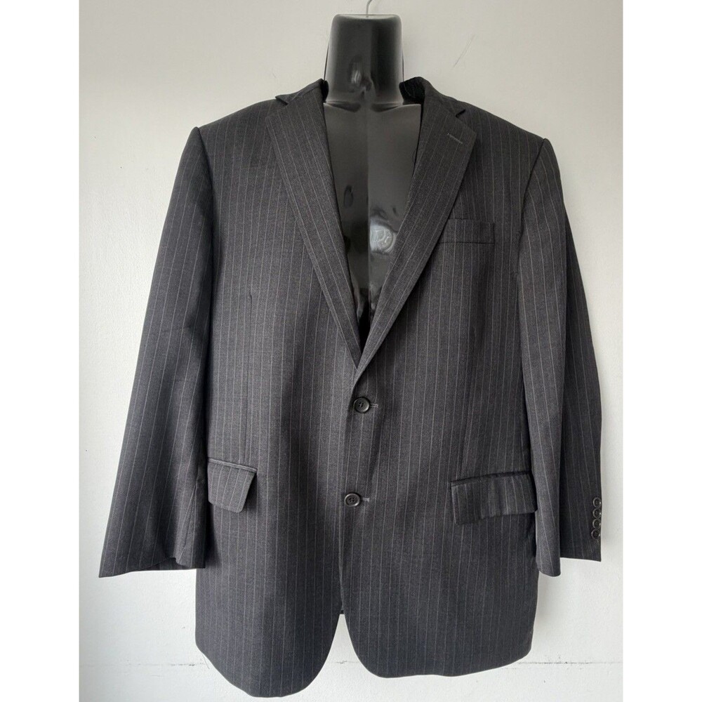 Brooks Brothers 1818 Madison 44L Gray Pinstripe Wool Sport Coat Blazer USA